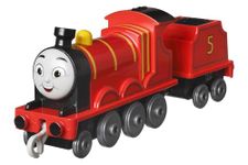 Fisher-Price Thomas & Friends die-cast push-along James toy train engine for preschool kids ages 3+