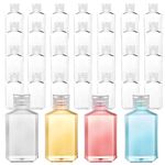 Frcctre 60 Pack 2 Oz Empty Plastic Travel Bottles, Portable Clear Plastic Bottles with Flip Top Caps, Refillable PET Bottles for Hand Sanitizer, Toiletry, Cosmetic, BPA-free