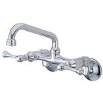 KINGSTON BRASS KS313C Magellan Wall Mount Kitchen Faucet, Polished Chrome