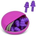 finerr Ear Plugs, Soft Silicone, Noise reducing, Reusable earplugs for Sleeping, Work, Studying, Travel, Shooting Range and More, Set of 5 in 1 Colour Matching case - UK Brand (Purple)