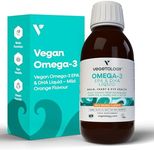 Vegetology Omega 3 | Vegan Omega 3 from Microalgae | Mild Orange Flavoured Liquid | Stronger Than Fish-Based Supplements | 100% Natural & UK Made | Vegan Omega Fish Oil Alternative