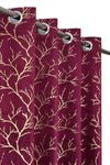 FABDRAPE Heavy Velvet Fabric Luxury Looks Room Darkening Curtains 8 Feet for Door, Wine, Pack of 4 Pieces