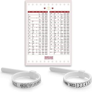 SMART PLAN Ring Sizer UK & US A to Z Ring Measurement Tool & INTERNATIONAL SIZE CHART GUIDE - Engagement Ring Finger Gauge, PLASTIC