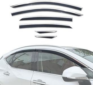 AUSGO Weather Shields Compatible with Lexus NX Series NX250 / NX350 / NX350H / NX450H 2021-Onwards, Stainless Trim Window Visors Weathershields Wind Deflectors Sun Rain Guards 6-Piece Set
