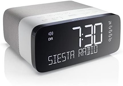 Pure Siesta Rise Radio-réveil numérique DAB+/FM avec chargeur USB – triple alarme radio ou buzzer – fonction snooze (report de réveil) et mise en veille programmables – luminosité réglable