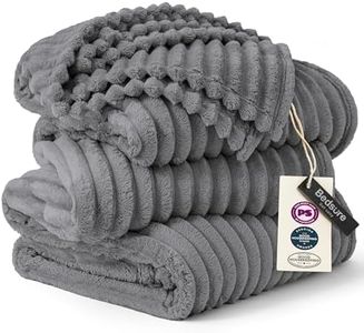 Bedsure GentleSoft Large Fleece Blanket for Bed - Cozy Soft Throw Blankets for Women, Cute Large Throws for Girls, Frost Gray, 120x120 Inches