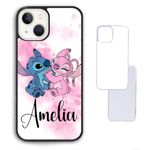 Pink watercolour stitch splash angel ombre Y2K Aesthetic Personalised name custom iPhone SE 2020 6 7s 7 8 plus 11 X XS max XR 13 pro 12 mini Black Clear White Compatible Case Casing Hard Photo Image