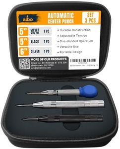 ALBO Automatic Center Punch Set – 3 Heavy Duty Spring Loaded Punch Tools for Metal, Wood, Steel – Precision Tips, Galvanized & Blackened Options, Storage Box – Ideal for DIY, Workshop & Professionals