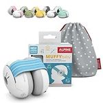 Alpine Muffy Baby Ear Defender for Babies and Toddlers up to 36 Months - CE & UKCA Certified - Noise Reduction Earmuffs - Comfortable Baby Headphones Against Hearing Damage & Improves Sleep - Blue