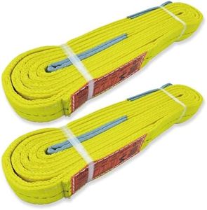 2-Ply Lifting Straps 2”x 15 ft Webbing Sling Tree Saver 2Pack Heavy Duty Web Strap Rigging Moving Towing Hoisting Gear KODIAK STRAPS