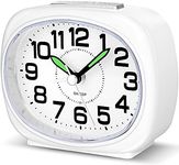 Neucox Silent Alarm Clocks Bedside Non Ticking Battery Powered Simple Analogue Alarm Clock Desk Clock with Light Snooze Large Numbers Quiet Bedroom Clocks for Heavy Sleepers Office Table