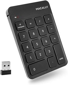 Macally Wireless Number Pad | Numeric Keypad | Wireless 10 Key for Laptop PC Computer Notebook Surface Chrome (2.4G USB) Perfect for Data Entry Numpad Number Keyboard