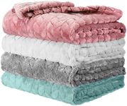 Frienda 4 Pcs Baby Fuzzy Blanket Fluffy Baby Blanket for Boys Girls Soft Warm Infant Newborn Toddler Receiving Nursery Bed Supplies, 32 x 24 Inch(Cute Color)