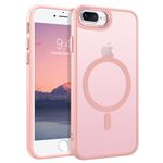 BENTOBEN Case Compatible with iPhone 7 Plus Case,iPhone 8 Plus Phone Case,[Compatible with MagSafe] Translucent Matte Slim Shockproof Women Men Protective Case for iPhone 7/8 Plus 5.5", Pink