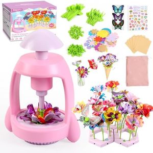Bsgifts Fabric Flower Bouquets Toys, DIY Craft Kits for Girls Ages 3-12, Creative Educational Activity Arts & Crafts Toys for Kids, Ideal Gifts for Preschool Girls, Parent-Child Gifts, Pink