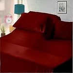 Flex Top King Sheets for Sleep Number Bed,100% Egyptian Cotton- 400 TC Split Top King Sheets for Sleep Number Bed (4 Pcs) Flex Head King 34" Top Split Sheets to fit Upto 16" Deep Mattress (Burgundy)