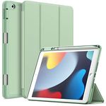 JETech Case for iPad 10.2 Inch 2021/2020/2019 (9th/8th/7th) Model with Pencil Holder, Slim Tablet Cover with Soft TPU Back, Auto Wake/Sleep (Matcha Green)