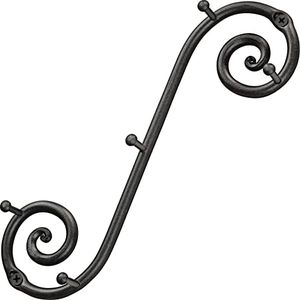RTZEN Vertical Farmhouse Small Key Holder for Wall - Handcrafted Swirl Decorative 5 Key Hooks for Home Entryway - Wrought Iron Black Wall Mount Key Rack Purse Coat and Leash Holder or Organizer