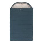 Outwell Campion Lux Double Sleeping Bag, 3-Season Premium Camping Bag with Built-In Pillow, 2-Way Zip, Comfort Hood & Insulated Design for Camping, Hiking, Campervan & Outdoor (Blue)