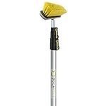 DocaPole 5-12 Ft (1.5-3.5 Meter) Medium Bristle Deck Brush + Extension Pole |11” Scrub Brush and Telescopic Pole | Long Handle Cleaning Brush and Deck Brush for Deck, House Siding, Garage, Patio, etc.