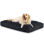 KSIIA Extra Large Calming Dog Crate Bed, XL Fluffy Washable Dog Mattress, Long Plush Anti Anxiety Dog Mat, Non Skid Bottom Dog Pillow Cushion, Pet Beds Shadow Grey 105x70cm