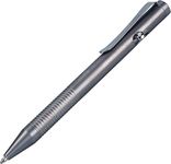 SMOOTHERPRO Titanium Bolt Action Pen Stainless Steel Pen Clip Compatible with Parker Refill for Pocket Business EDC Signature Color Gray(Ti951)