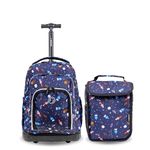 J World New York Unisex-Child Lollipop Rolling Backpack and Lunch Bag, Spaceship, 16 cm