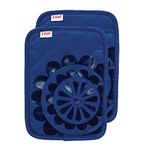 T-fal Textiles Pot Holders, Cotton Silicone, Blue