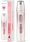 Ear and Nose Hair Trimmer Clipper - 2026 Professional Painless Eyebrow & Facial Hair Trimmer for Men Women, Battery-Operated Trimmer with IPX7 Waterproof, Dual Edge Blades for Easy Cleansing Rose Pink