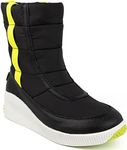 LONDON FOG Womens Chase Nylon Cold Weather Snow Boot Warm Lined Winter Boots, Black, 8 UK