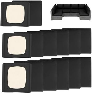 HYuMCCyhT Stretch Outdoor Patio Cushion Covers,Outdoor Couch Covers Replacement,for Patio Furniture Cushion Covers,Washable Reusable Furniture Protector (14, Black)