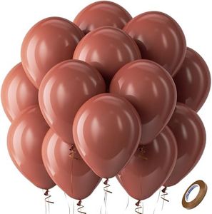 Bezente Dark Brown Latex Party Balloons - 100 Pack 12 inch Round Helium Boho Neutral Coffee Tan Balloons for Graduation Birthday Boy Gender Reveal Jungle Safari Woodland Fall Party Decorations