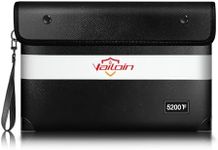 Vailoin 5200℉ Insulated Fire Proof Money Bag for Cash,Portable Fireproof Waterproof Document Pouches with Double-Sided Reflective Strip,Money Envelopes for Cash, Valuables,Jewelry(11"x7.7", Black)