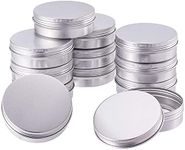 24 Pack Aluminum Tin Jars Small Round Pot JarsSteel Tin CansTin Storage Jar Containers, Small Metal Tin Empty Container Bulk Pot Screw Cap Lid Small Tin Jars, Round Lip Balm Tin Cans - Aluminum Cosmetic Sample Containers,Metal Empty Tins Storage Travel Tin Jars