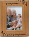 Only The Best Grandparents get Promoted to Great Grandparents, Engraved Natural Wood Photo Frame Fits 4x6 Vertical Portrait for Grandparents, Grandparent's Day, Grandma Gifts, Grandpa Gifts