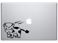 Cow Moo Cartoon Die Cut Vinyl Decal Decorative Sticker for Car Truck Laptop Bike Helmet Small Appliances Music Instruments Motorcycle (Black, 5.5")