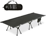 Naturehike Camping Cot, Foldable Portable Camping Cot Bed, Heavy Duty(150KG), Use Off The Ground, Comfortable Camping (Black-wildfield)