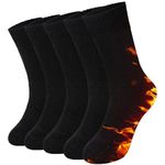 Josnown Women Socks, 5 Pairs Wool Thermal Socks, Cushioned Cozy Walking Socks, Ladies Casual Boots Socks