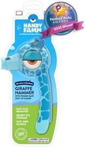 Handy Famm Real Metal Giraffe Hammer for Kids, Patented Safety Mouth Sleeve and Nail Remover, STEM DIY Tool for Children Ages 5 and Up, Blue