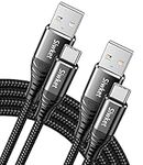 Siwket USB C Cable Type C Fast Charging Cable,[2-Pack 1M+2M] Braided USB C Fast Charger Cord 3A Data Sync for Samsung Galaxy S20/10/9,Note 9/8,LG G5,Sony Xperia,Moto G7,Switch,HTC.Macbook & More Black