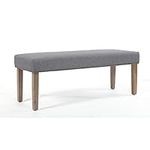 Boss Office Products Linen Bench with Wood Legs in Grey