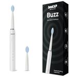 beatXP Buzz Electric Toothbrush for Adults with 2 Brush Heads & 3 Cleaning Modes|Rechargeable Electric Toothbrush with 2 Minute Timer & Quadpacer|19000 Strokes/min with Long Battery Life (White)