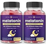 (2 Pack) Melatonin Gummies Extra Strength | 5mg Per Gummy | Natural Sleep Aid Drug-Free | Sleep Supplement for Soothing Sleep | Vegan & Non-GMO | 120 Sleep Gummies | Natural Berry Flavour