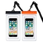 Tubazione Waterproof Phone Pouch,IPX8 Phone Case for Swimmers Divers Outdoor Travel Beach Pool,with Airbag Floating Design,Compatible with iPhone/Samsung Galaxy up to 7.0 in (2PCS: Black+Blue)