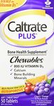 Caltrate Plus Chewables (50 Count, Cherry, Orange, Fruit Flavour), Calcium/Vitamin D3 Supplement