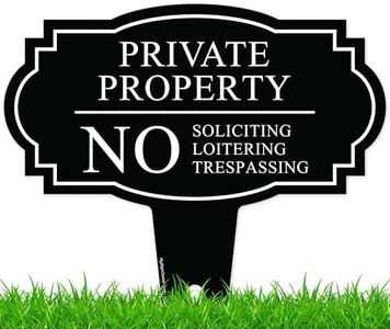 Private Property No Soliciting Liotering Trespassing Inground Sing, 21x21 Inches, Rust Free ACM, Fade Resistant, Made in USA by My Sign Center
