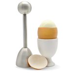 Impeccable Culinary Objects (ICO) Aluminum Egg Topper and Cracker for Perfect Soft Boiled Eggs, Silver