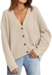 LILLUSORY Cardigan Sweaters for Women 2024 Fall Fashion Oversized Lightweight Sweater Knit Work Jackets Outfits Clothes Apricot S