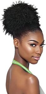 (1B) - Outre Synthetic Hair Ponytail Timeless Big Beautiful Hair 4C-Coily (1B)