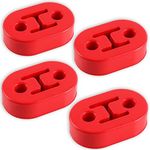 SINGARO Rubber Exhaust Hanger, Muffler Exhaust System, Heavy Insulator Support Bushing Installation, 2 Holes 0.47 Inch, High-Density Tailpipe Damping Hanger (4PCS Red)